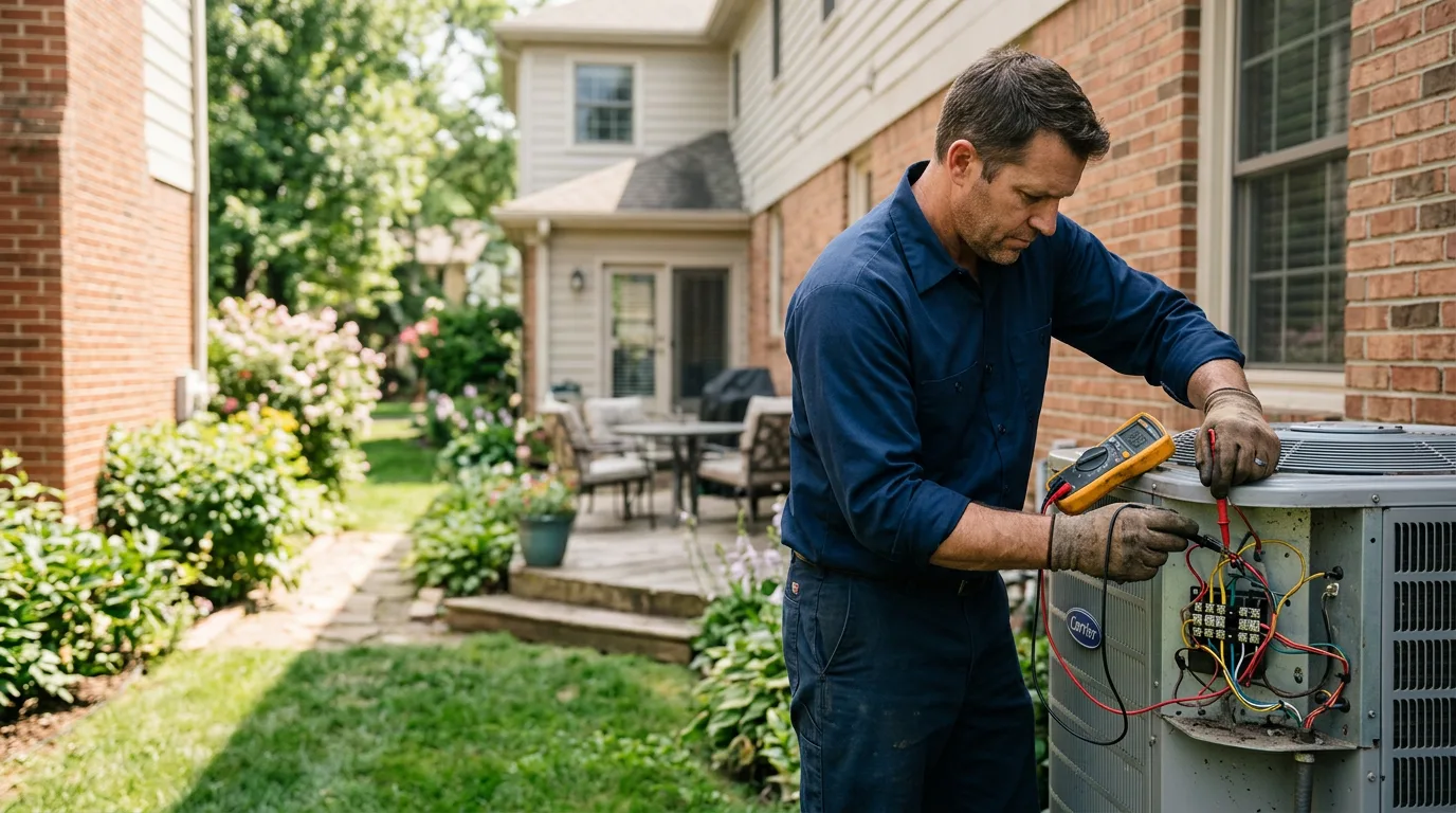 HVAC technician working near North Newton, KS